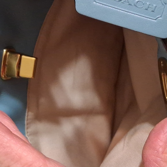 Coach Chelsea Carryall Elegant Robin Egg Blue Leather Satchel Bag - Picture 10 of 11